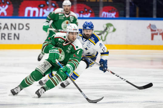 Rögles Kodie Curran och Leksands Daniel Olsson Trkulja
