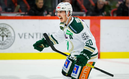 Färjestads Sebastian Erixon gör 3-3 och jublar