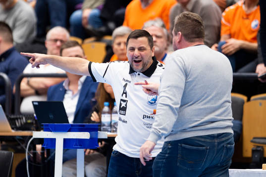 Kristianstads tränare Ljubomir Vranjes och delegat Mikael