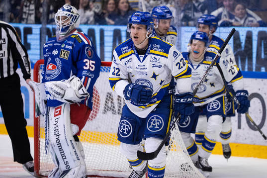 Leksands Sebastian Wännström jubel