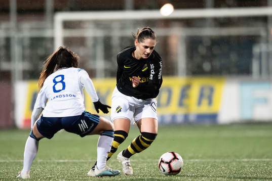 s Linda Hallin under fotbollsmatchen i Svenska Cupen mellan AIK och Djurgården den 22 februari 2020 i Stockholm. 