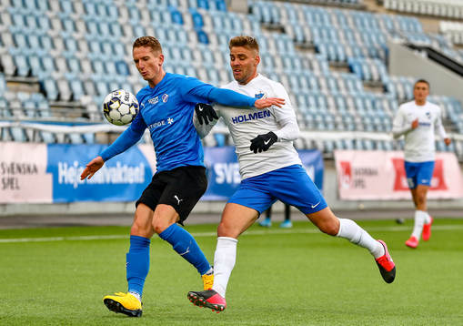 IFK Norrköpings Christoffer Nyman och Halmstads Andreas