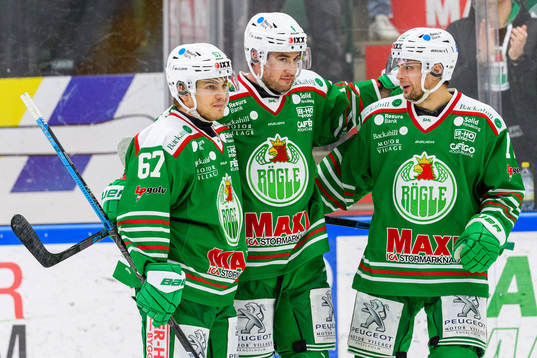 Rögles Leon Bristedt och Daniel Zaar jublar med Kodie