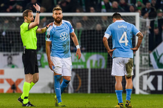 Rasmus Bengtsson of Malmö FF is injured