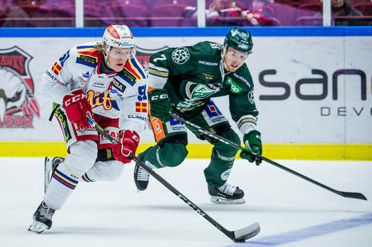 Malmö Redhawks Emil Sylvegård och Färjestads Johan