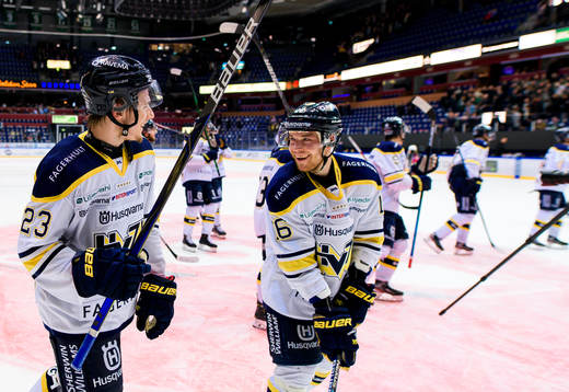 s Lias Andersson och Alexander Bergström jublar