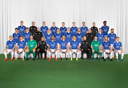   Herman Hallberg, massör Larsinge Larsson, Oscar Johansson, Hugo Andersson, Haris Brkic, Henrik Johansson, Christian Köhler, fysioterapeut Filip Lundgårdh, Fatawu Abdul Safiu. Mittenledet från vänster: Jacob Christiansen, Erik Rasmusson, målvaktstränare Thomas Kozma, Erik Andersson, Bozidar Velickovic, Isak Jönsson, Jakob Glasberg, intendent Lars Olsson, André Reinholdsson, Muohammed Ali Dhaini. Sittande från vänster: Mattias Håkansson, Niklas Vesterlund, Hampus Nilsson, tränare Kristian Haynes, Salif Camara Jönsson, Anton Tideman, Fredrik Liverstam, assisterande tränare Magnus Andersson, Andreas Beck Larsen, Måns Söderqvist, Fritiof Björkén.
