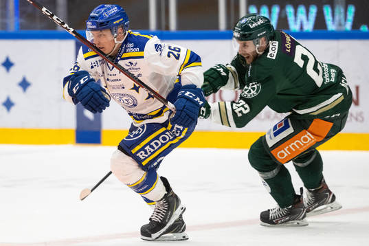 Leksands Patrik Zackrisson och Färjestads Per Åslund