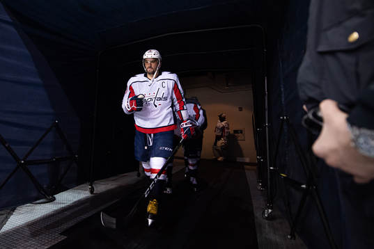 Washington Capitals Alexander Ovechkin enters the ice for