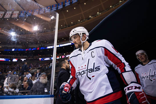 Washington Capitals Alexander Ovechkin enters the ice for