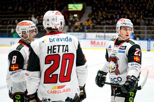 Malmö Redhawks Johan Olofsson , Henrik Hetta och