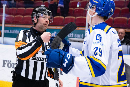 Domare Patrik Sjöberg och Leksands Emil Heineman