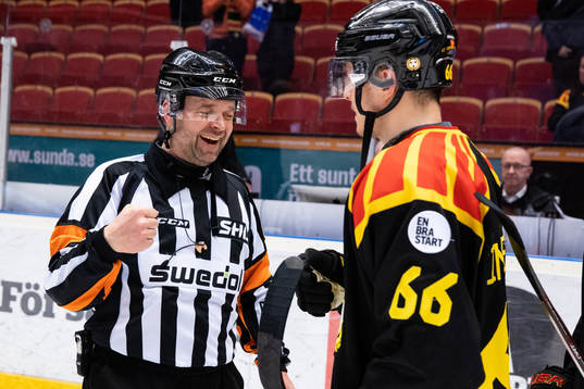 Domare Patrik Sjöberg och Brynäs Alexander Lindelöf