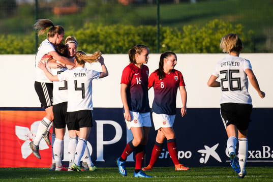 Players of Germany celebrate the 2-0 goal