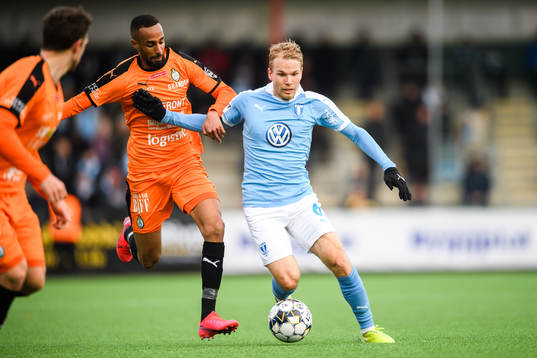AFC Eskilstunas Ferid Ali och Malmö FFs Oscar Lewicki