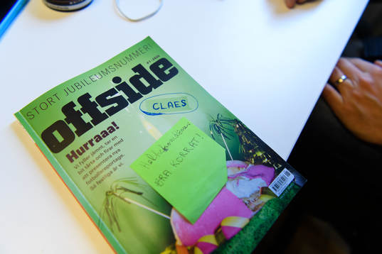 Korrekturexemplar av jubileumsnummer av fotbollsmagasinet