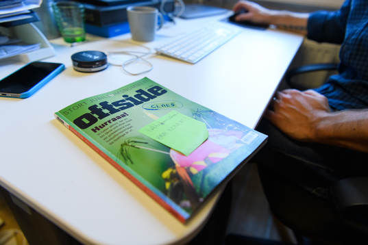 Korrekturexemplar av jubileumsnummer av fotbollsmagasinet