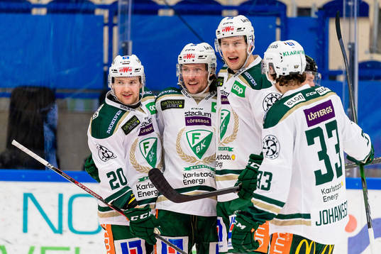 Färjestads Aleksi Mustonen, Jesper Olofsson och Victor