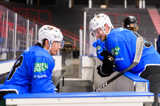 Kevin Fiala, Minnesota Wild, och Anton Blidh, Boston Bruins