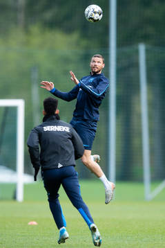 Marcus Berg deltar i en träning med IFK Göteborg