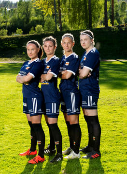 Ida Cöster, Denice Persson-Feist, Sara Wexén och Angelica Eriksson den 4 juni 2020 i Kovland.