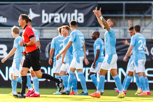 Malmö FFs Guillermo Molins jublar efter 0-1