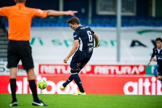 Andreas Eines Hopmark of Kristiansund scores the 2-2 goal