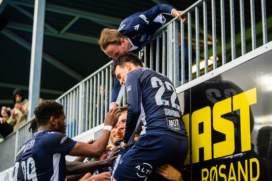 Andreas Eines Hopmark of Kristiansund celebrates