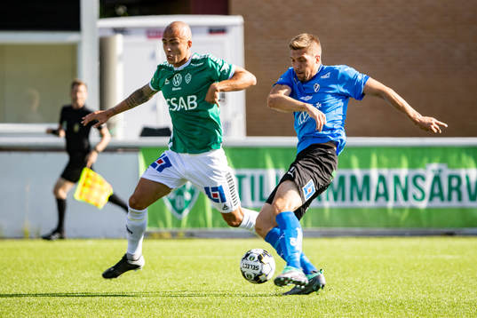 Halmstads Mikael Boman och Brages Carlos Garcia Ambrosiani