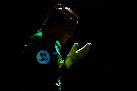 Goalkeeper Teagan Micah of Arna-Bjørnar