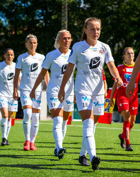 Ingrid Jästad of Arna-Bjørnar ahead of the Toppserien football match between Røa and Arna-Bjørnar on July 4, 2020 in Oslo.