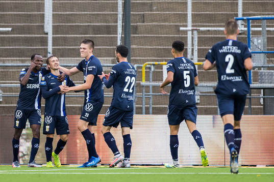 IFK Göteborgs Patrik Karlsson Lagemyr jublar med