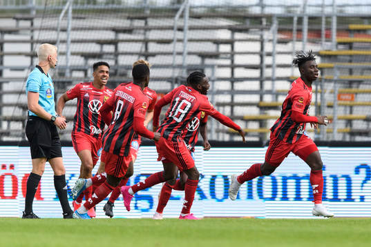 Östersunds spelare jublar