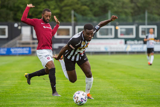 Qvidings Ibrahima Bah och Landskronas Patrick Nwadike