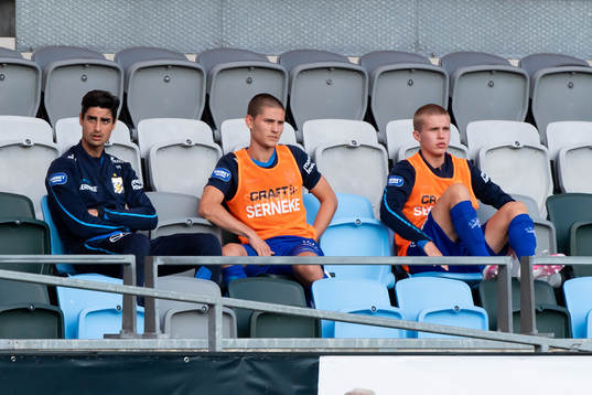 IFK Göteborgs målvakt Tom Amos, Rasmus Wikström och Isak