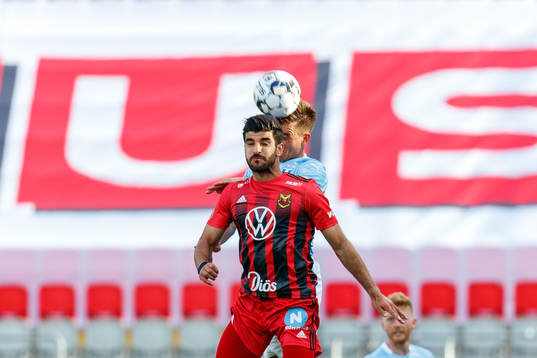 Östersunds Rewan Amin och Malmö FFs Jonas Knudsen