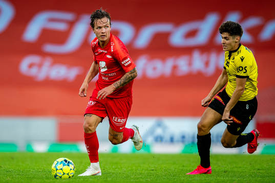 Fredrik Haugen of Brann and Eman Markovic of Start