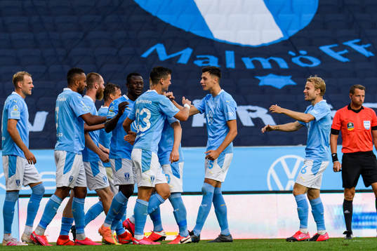Malmö FFs spelare jublar