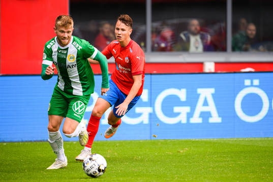 Hammarbys Dennis Widgren och Helsingborgs Alex Timossi
