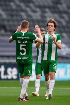 Hammarbys David Fällman och Kalle Björklund jublar