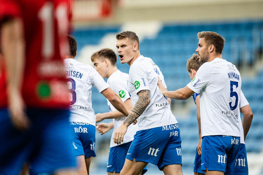 IFK Norrköpings Eric Smith jublar efter 0-1