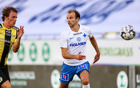 Hammarbys Kalle Björklund och IFK Norrköpings Lars Krogh