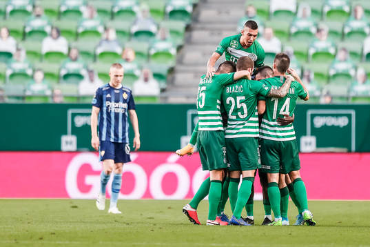 Players of Ferencvaros celebrate