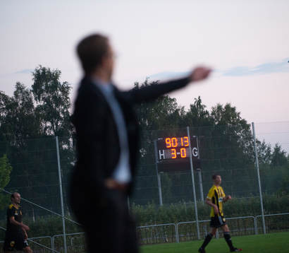  IFK Hässleholms tränare Jonas Jönsson i matchen mellan IFK Hässleholm och Räppe GoIF den 19 augusti 2020.
