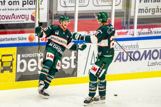 Kristianstads Joel Wahlgren jublar