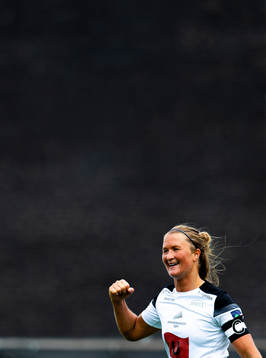 Cathrine Dyngvold of Amazon Grimstad celebrates