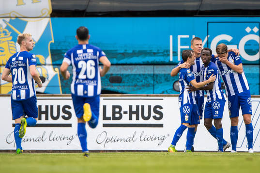 IFK Göteborgs Patrik Karlsson Lagemyr jublar med