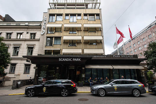 Exterior view of Scandic Park Hotel, the base for the