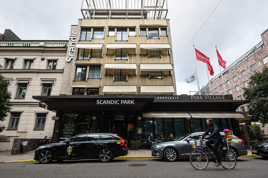Exterior view of Scandic Park Hotel, the base for the