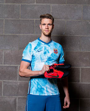 Kristoffer Ajer of the Norwegian national football team